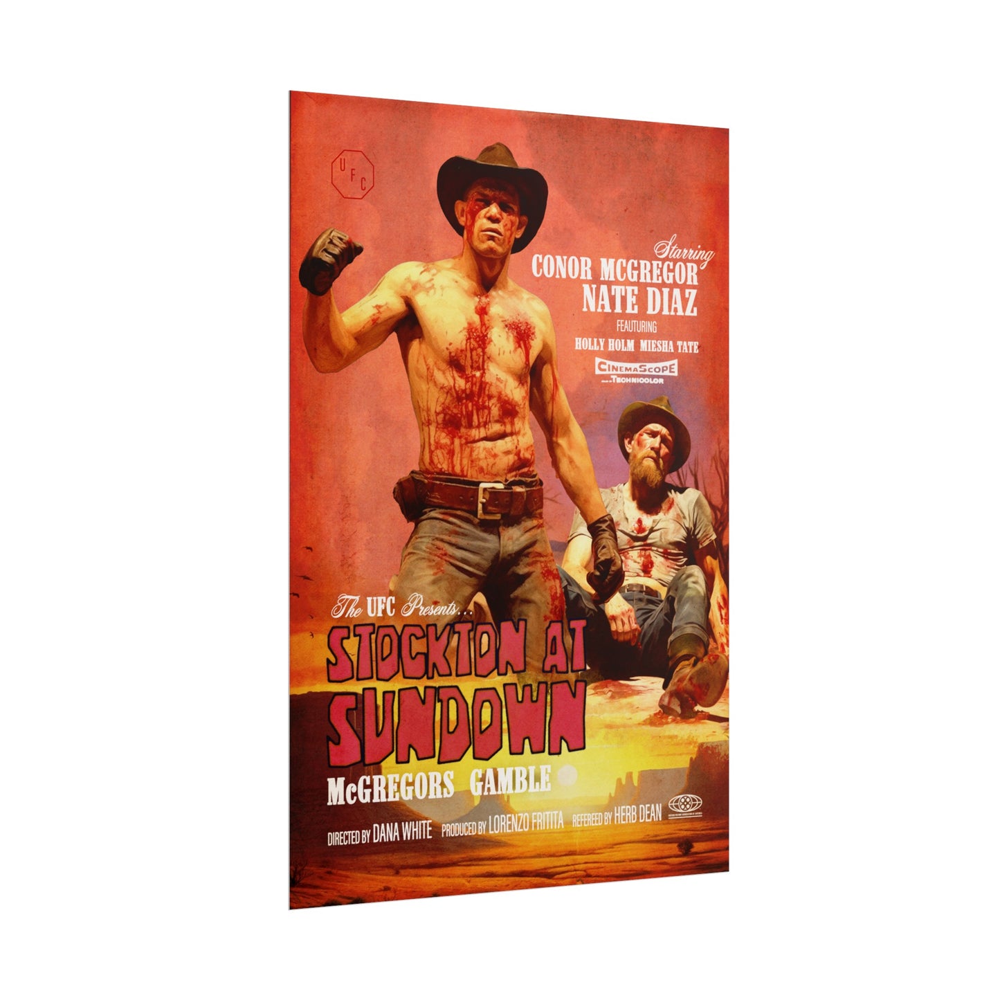 Diaz VS McGregor Western Themed Poster